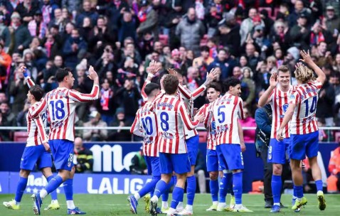 西甲第21轮激情对决：马德里竞技主场3比0完胜马略卡